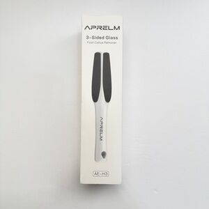 APRELM 3-Sided Glass Foot Callus Remover - White & Black